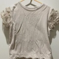 ママラク　ベージュ シフォン袖 トップス　90、95