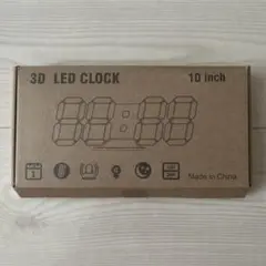 LEDデジタル目覚まし時計 3D led wall clock 10" 【新品】