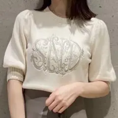 【美品】SNIDEL Sustainableエンブロイダリーニットプルオーバー