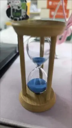 木製 砂時計 青色の砂 小型