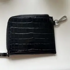 黒 クロコダイル型押し コインケース