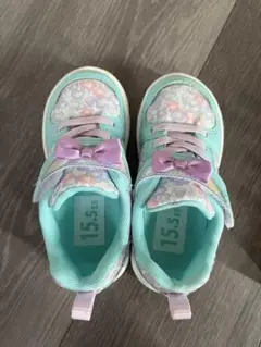 MOONSTAR 花柄リボン付きスニーカー 15.5cm