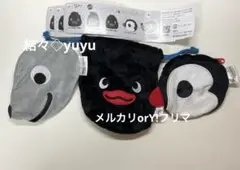【匿名配送】ピングー　カプセルトイ　ピンガ　ロビ　フェイスポーチ　フェイス巾着