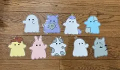 【壁面飾り】おばけ×動物＆スイーツ風キャラ10体セット