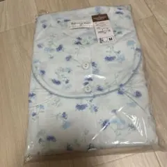 婦人用綿混思いやりパジャマ花柄ブルーＭ