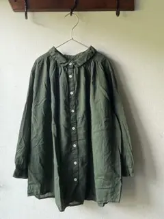 SUNVALLEY ⚪︎。40ボイルギャザー8分袖シャツ Ｌ