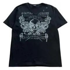 希少 00s グランジ y2k スカル Vネック ハトメ Tシャツ ギャル