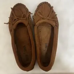 美品！MINNETONKA ブラウン 402 モカシン 22㌢