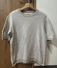 ETHOSENS ニットTシャツ　グレージュ
