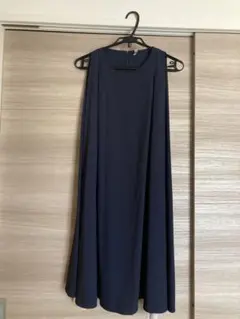 ネイビー ノースリーブ ロングワンピース