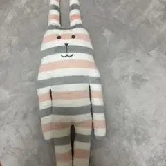 クラフトホリック　うさぎ型抱き枕 ストライプデザイン