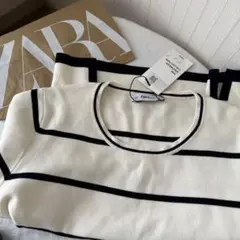 【新品】ZARA ザラ ニット　ボーダー　XL