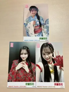 伊藤百花 7月 AKB48劇場 ピンポン チェキ風生写真 おまけ2種
