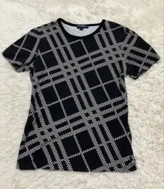 BURBERRY チェック柄 カットソー 半袖 ブラック