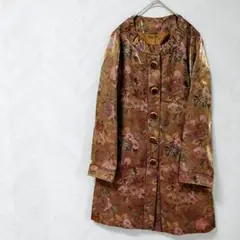 アスプリ M 総柄 ワンピース コート 花柄 レディース 古着