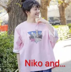 niko and... スーベニアワイドTシャツ フリーサイズ ピンク