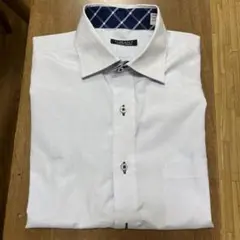 細いストライプ柄 ブルーシャツ L41