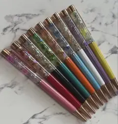 カラフルなグリッター装飾ボールペン9本セット