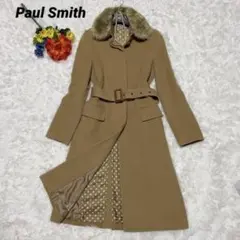 Paul Smith チェスターコート ドット ロング ベルト ブラウン 40