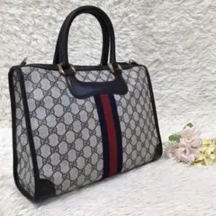 ✨極美品✨GUCCI ハンドバッグ GG柄 シェリーライン PVC ゴールド金具