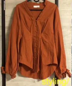 スタイリング styling/ 日本製 ボリューム袖 デザインシャツ ブラウス