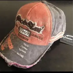 キャップ ROCK SHARK ダメージ加工 オレンジ 未使用