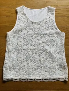美品　レースノースリーブカットソー