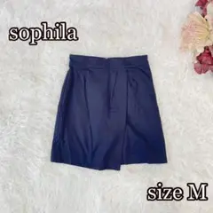sophila ラップスカート（M）ネイビー　日本製　オフィスカジュアル