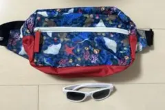 JAL ノベルティ　ウエストポーチバッグサングラス　2点セット