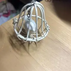 鳥かご型の置物 ホワイト