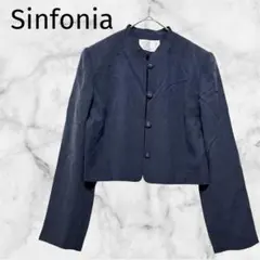 ＊Sinfonia＊シンフォニア【M】 シルク生地ノーカラーショートジャケット