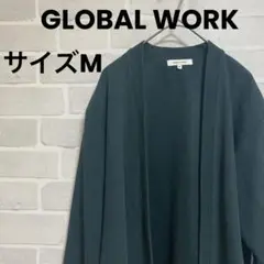 【匿名配送】グローバルワーク　長袖カーディガン　ダークグリーン　サイズM