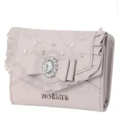 NOEMIE ノエミービジューリボンモノグラムウォレットペールピンク