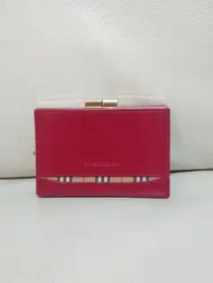 希少 美品【BURBERRY バーバリー】がま口 コインケース 小銭入れ レザー