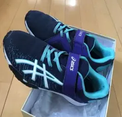 asics アシックス　24 スニーカー 通学 運動靴　マジックテープ