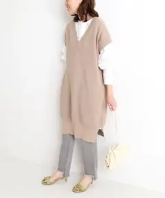 SLOBE IENA シルク混ロングニットベスト