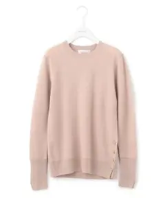BEIGE FILEY クルーネックニット 金釦 ローズ