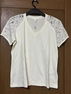 BROOKS BROTHERS 白Vネック カットソーL