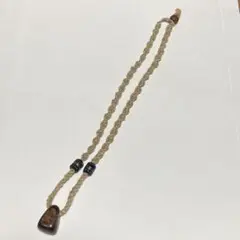 天然石とビーズのヘンプネックレス