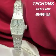TECHNOS GEMLADY ブルー文字盤 ゴールドケース/ベルト 腕時計 TECHNOS GEMLADY ブルー文字盤 ゴールドケース/ベルト 腕時計