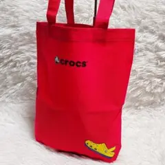 クロックス crocs 赤 トートバッグ ロゴ