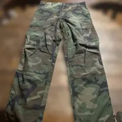 MILITARY米軍ミリタリー迷彩ワークカーゴパンツ 4ポケットグリーンLサイズ