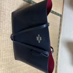COACH ネイビー レザー トートバッグ