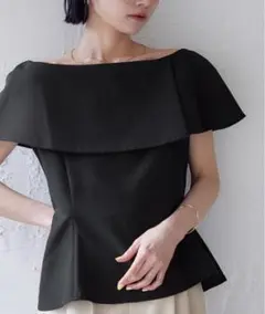 週末セール！超美品｜ケープデザインペプラムトップス トップス S 黒