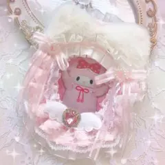 硬質ケース デコ リボン B8 ピンク 猫耳