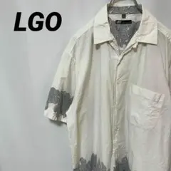 N-1986 LGO 総柄シャツ 花柄 ボタニカル柄 半袖シャツ L