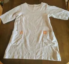 リネン100%　チュニック　ハンドメイド　M 〜L