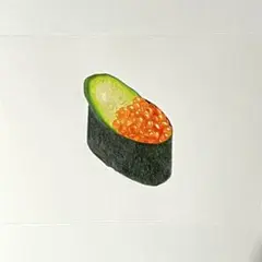 色鉛筆画(原画)13.5×19cm いくら 寿司