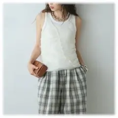 シャーリングシアータンクxリブタンクSET/アイボリー　esica