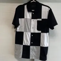 Karl Helmut　カールヘルム　半袖シャツ チェック柄 黒白グレー
